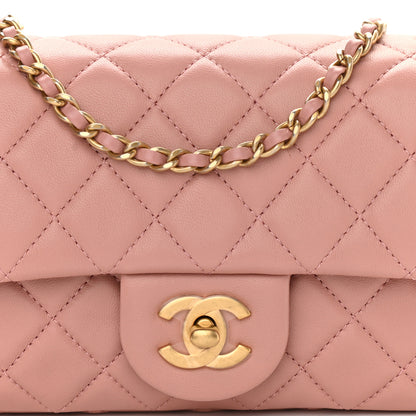 Chanel Lambskin Quilted Mini Rectangular Pearl Crush Flap Dark Pink 8 of 10