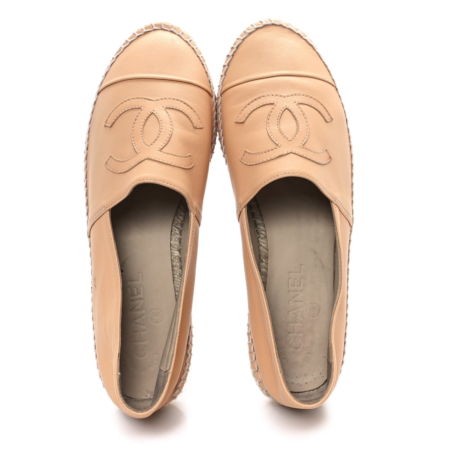 Lambskin CC Espadrilles 38 Nude