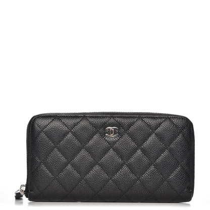 Chanel Caviar Quilted Large Gusset Zip Around Wallet Black 1 of 11