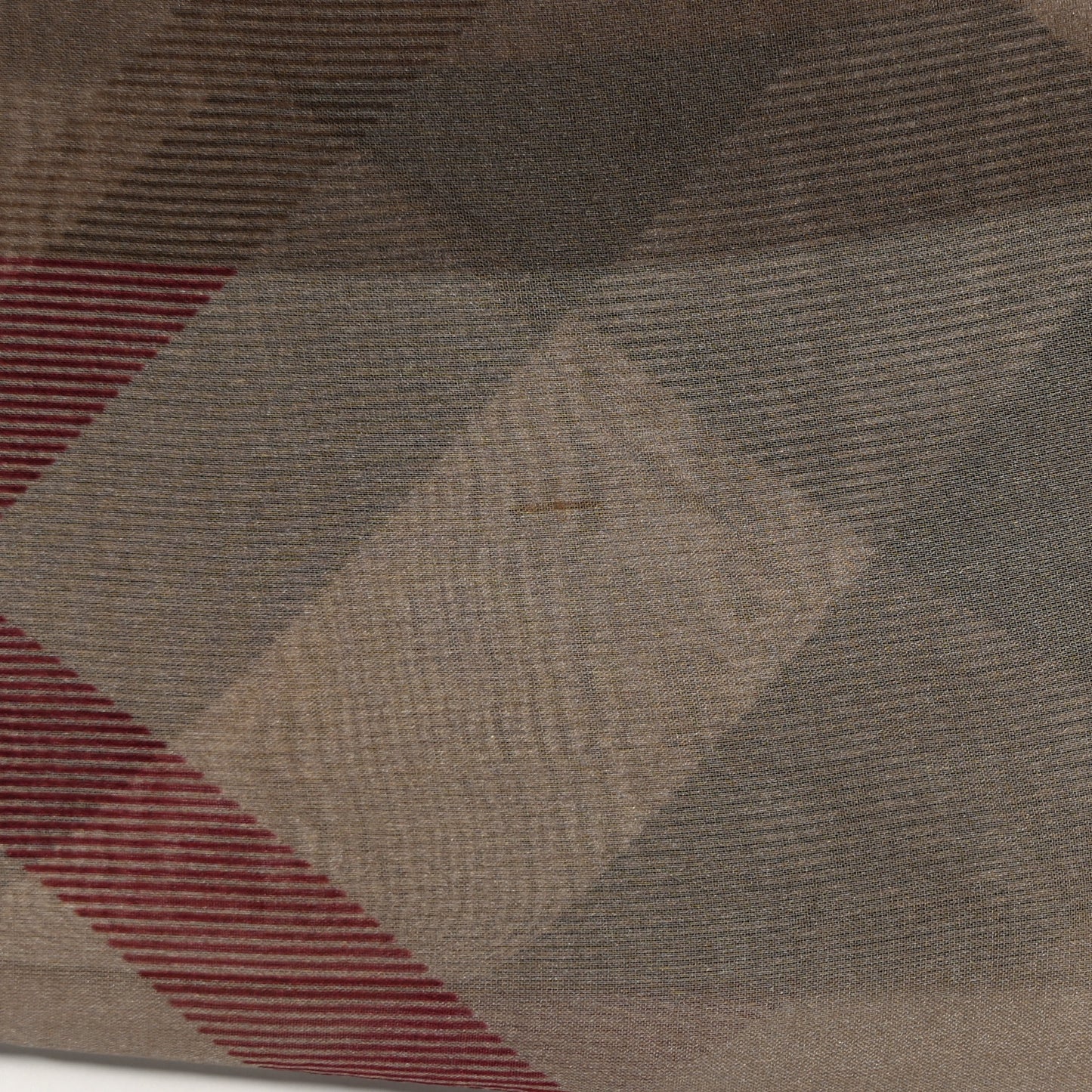 Silk Chiffon Smoked Check Colour Block Scarf Trench