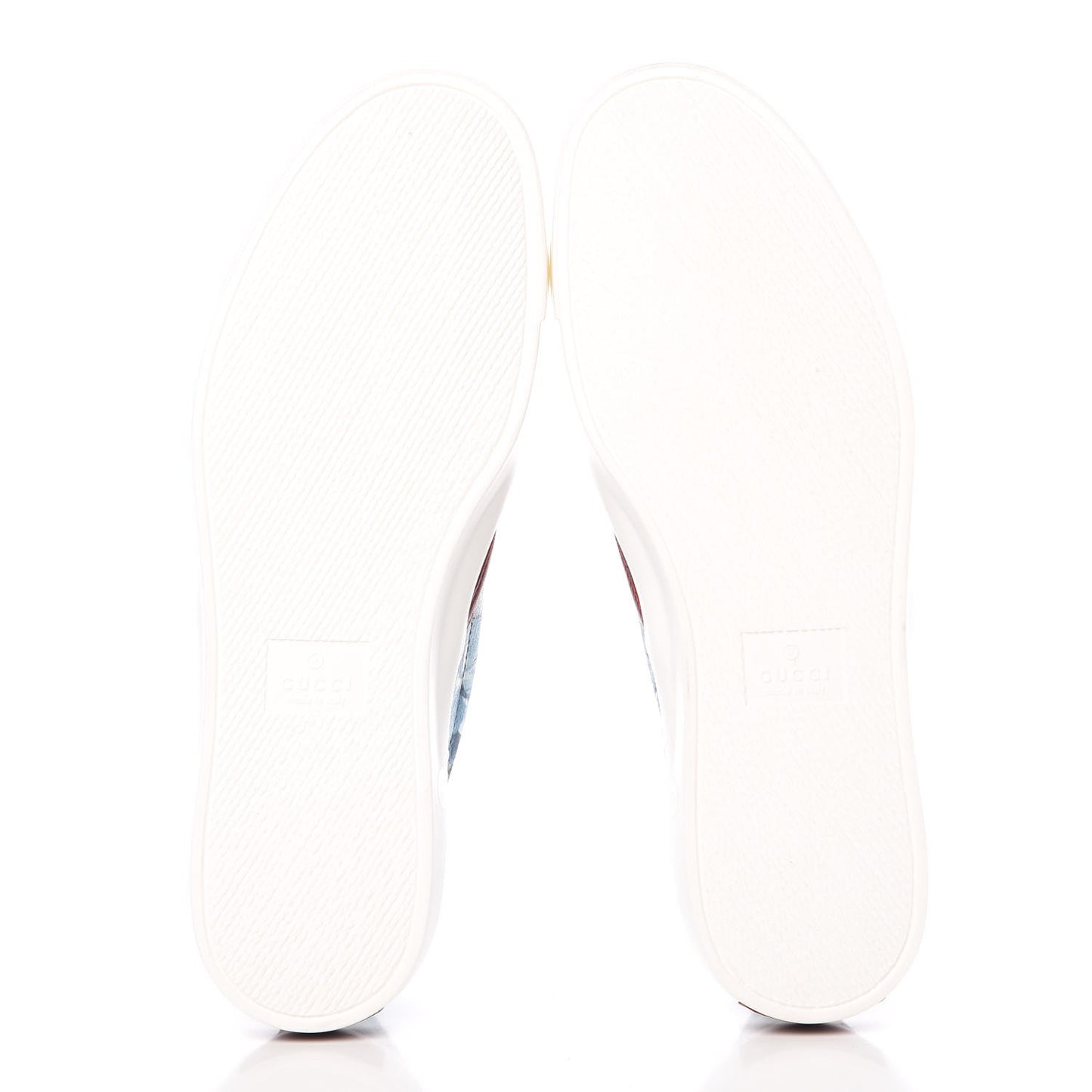 GG Supreme Monogram Blooms Womens Slip On Sneakers 39 Beige Blue Navy Red