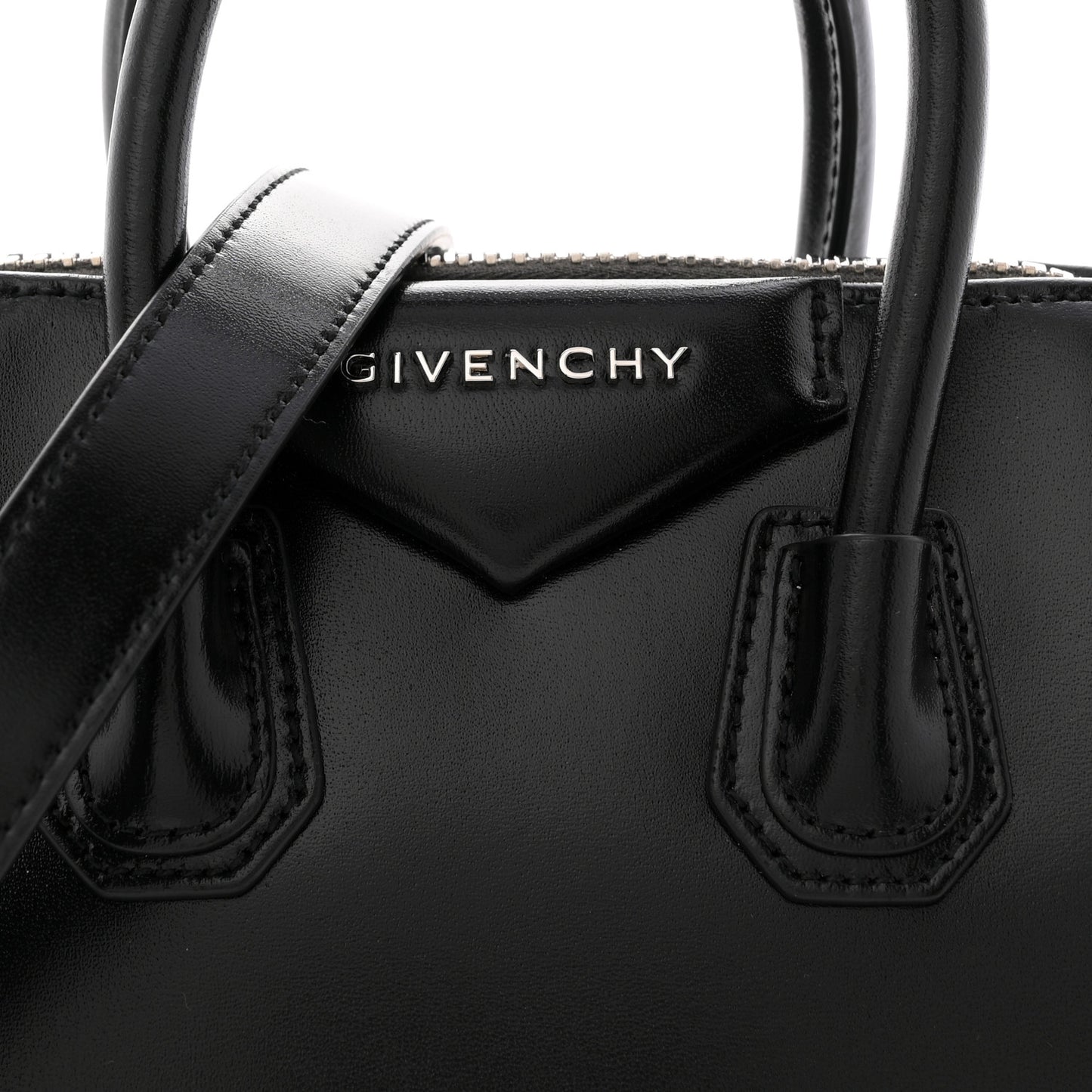Shiny Lord Calfskin Mini Antigona Black