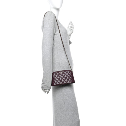 Chanel Caviar Quilted Classic Clutch With Chain Dark Burgundy 2 of 11