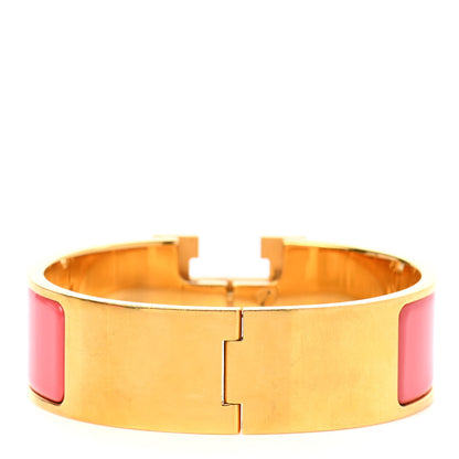 Hermes Enamel Wide Clic Clac H Bracelet GM Rouge Corail 3 of 4