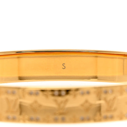 Louis Vuitton Brass Crystal Monogram Nanogram Strass Cuff S Gold 6 of 6