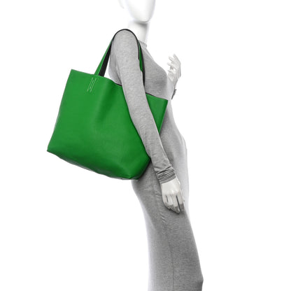 Hermes Taurillon Clemence Double Sens 36 Reversible Tote Vert De Gris Bamboo 2 of 15