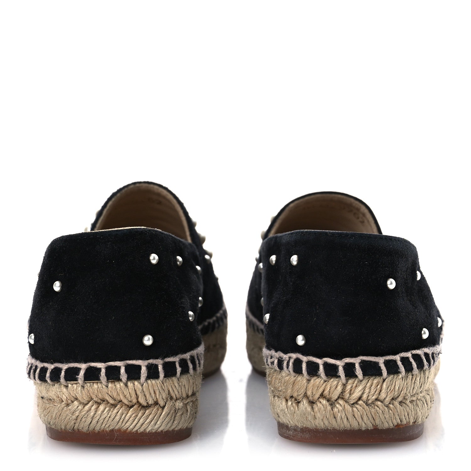 Chanel Suede Pearl CC Espadrilles 37 Black 6 of 12