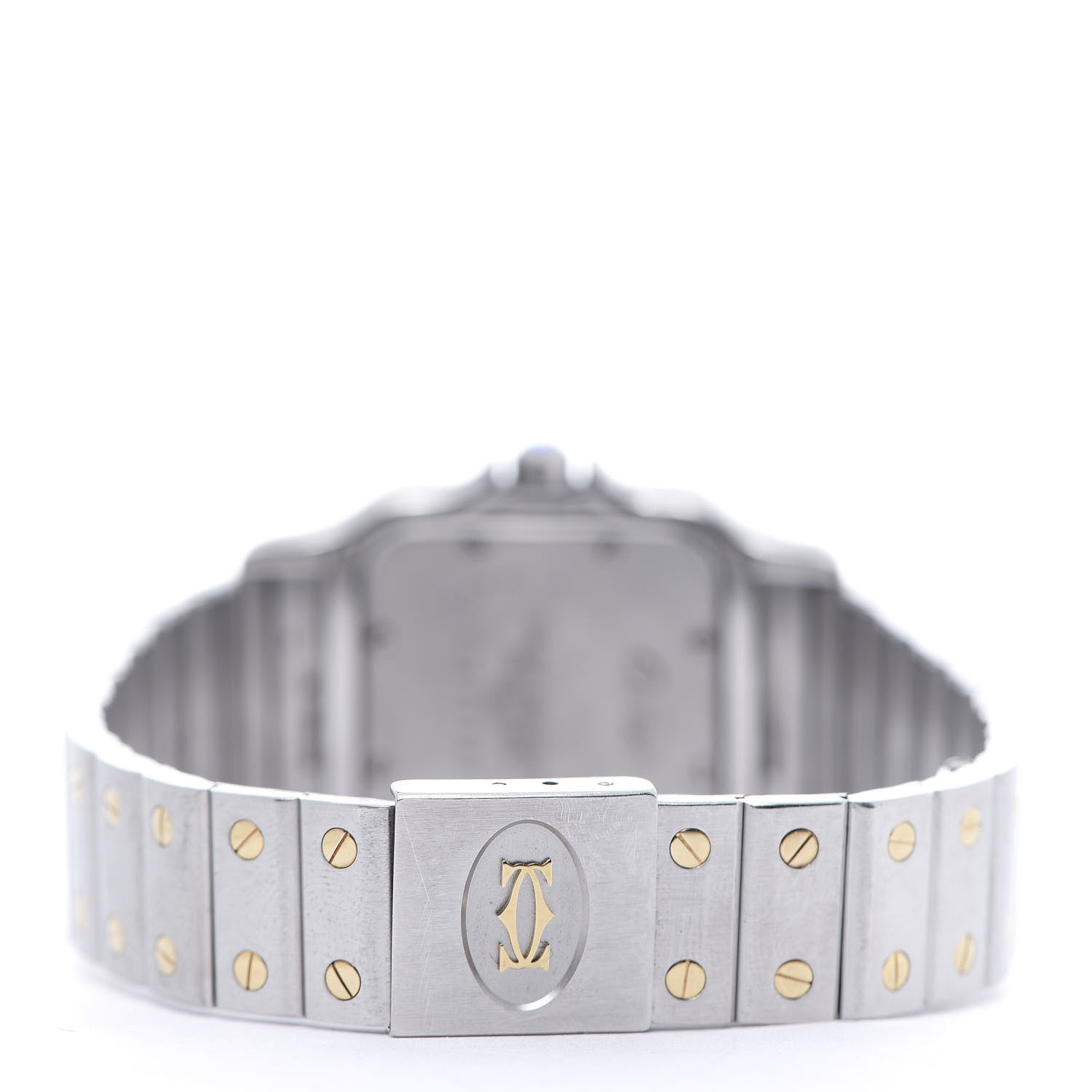 Cartier Stainless Steel 18K Yellow Gold 29mm Santos De Cartier Galbee Quartz Watch Silver 4 of 6