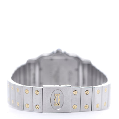 Cartier Stainless Steel 18K Yellow Gold 29mm Santos De Cartier Galbee Quartz Watch Silver 4 of 6