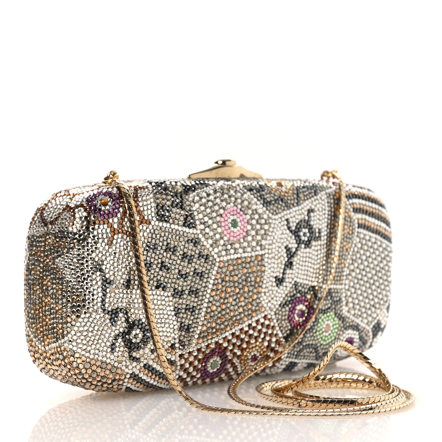 Judith Leiber Crystal Minaudiere Clutch Silver Multicolor 4 of 14