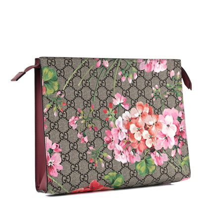 Gucci GG Supreme Monogram Blooms Large Cosmetic Case Beige Multicolor Dry Rose 3 of 11