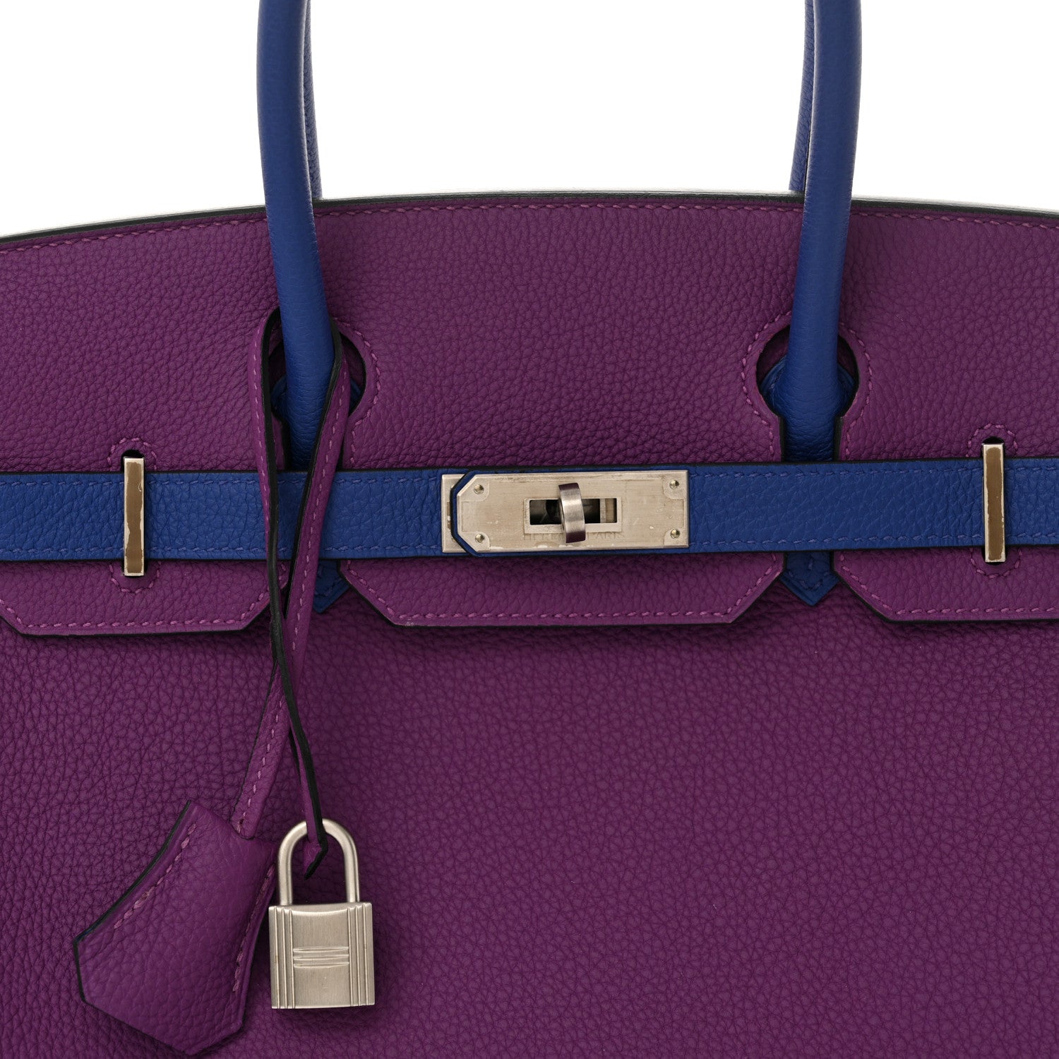 Hermes Togo Horseshoe Birkin 30 Anemone Blue Electrique 8 of 13