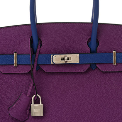 Hermes Togo Horseshoe Birkin 30 Anemone Blue Electrique 8 of 13