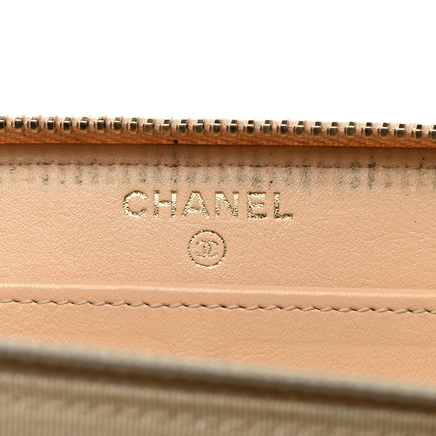 Chanel Caviar Quilted Large Gusset Zip Around Wallet Beige Clair 6 of 11
