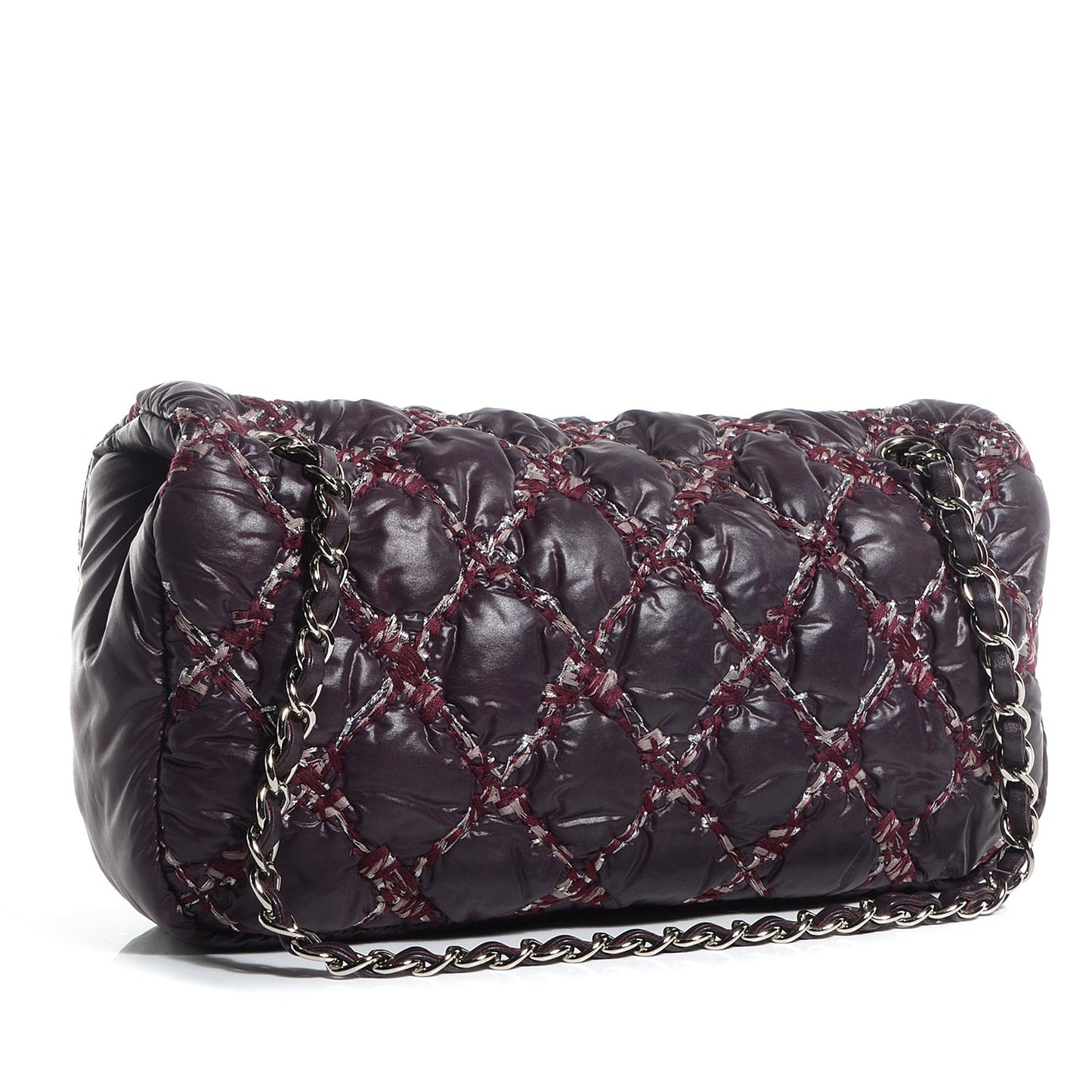 Nylon Quilted Tweed on Stitch Medium Bubble Flap Purple