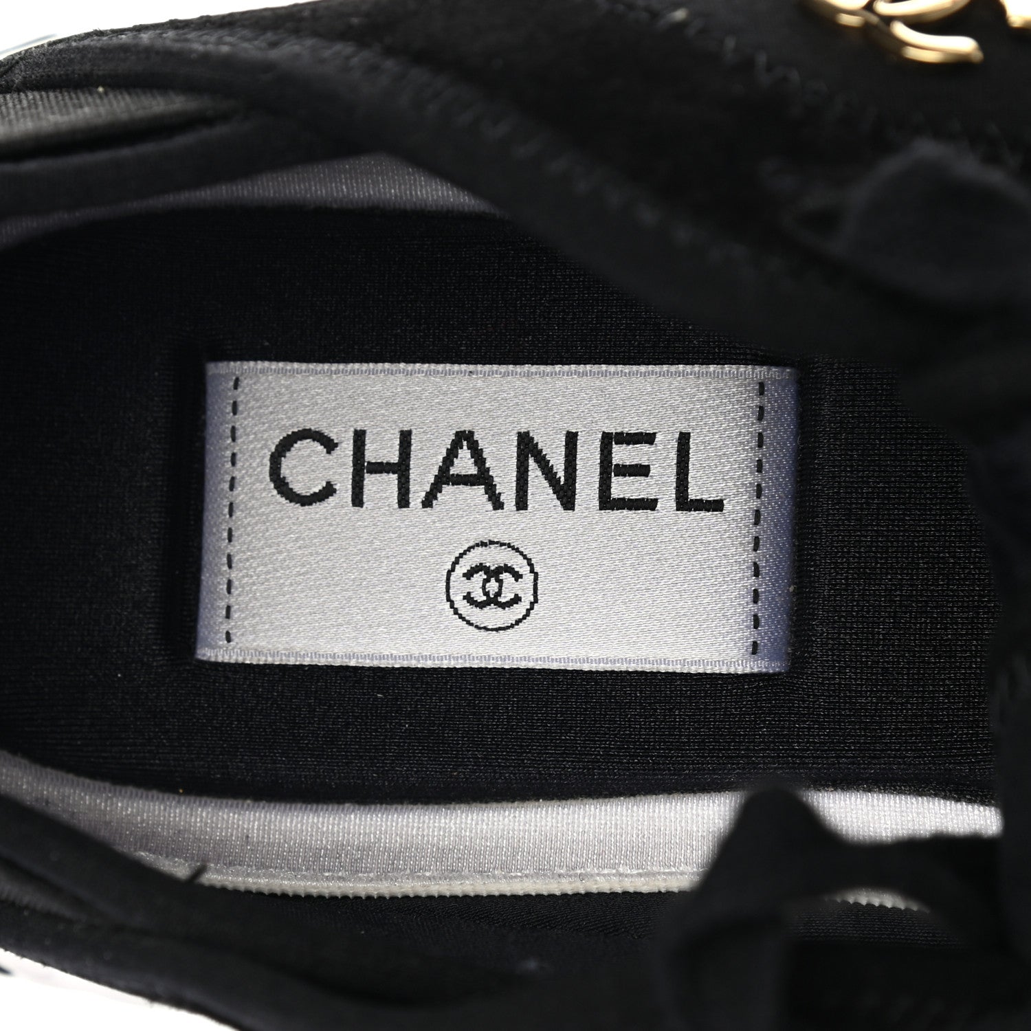 Chanel Velvet Calfskin Mixed Fibers CC Sneakers 39.5 Black 7 of 8