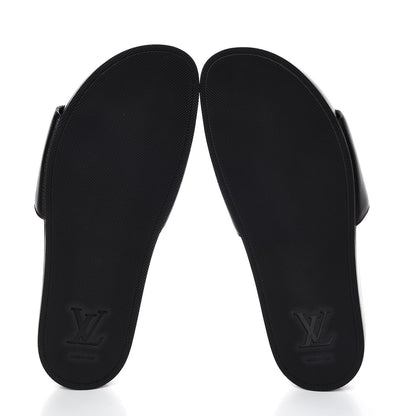 Louis Vuitton Calfskin Mens New Wave Mirabeau Flat Mules 10 Black 5 of 9