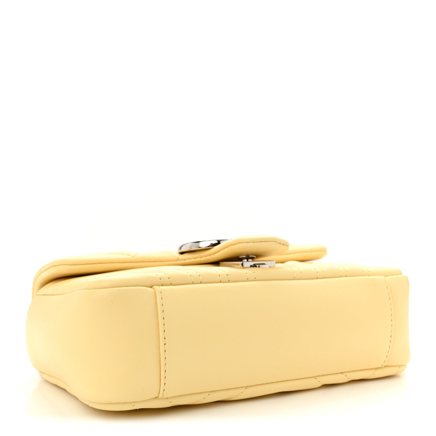 Gucci Lambskin Matelasse Small GG Marmont Shoulder Bag Yellow 3 of 9