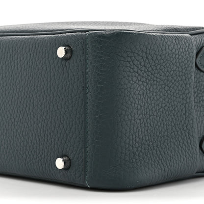 Hermes Taurillon Clemence Mini Lindy 20 Vert Cypress 9 of 14