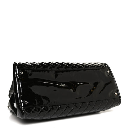 Chanel Patent Quilted Maxi Just Mademoiselle Bowling Bag Black 4 of 11