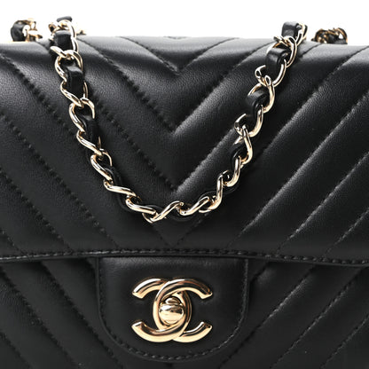 Chanel Lambskin Chevron Quilted Mini Square Flap Black 8 of 10