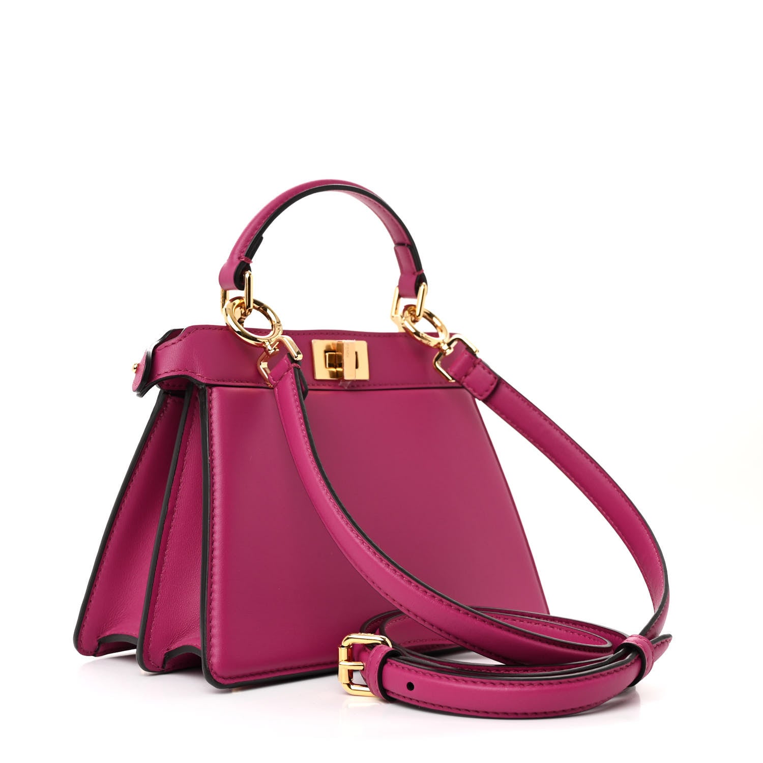 Fendi Shiny Nappa Petite Peekaboo I SEE U Satchel Ciclamino Pilar 3 of 11