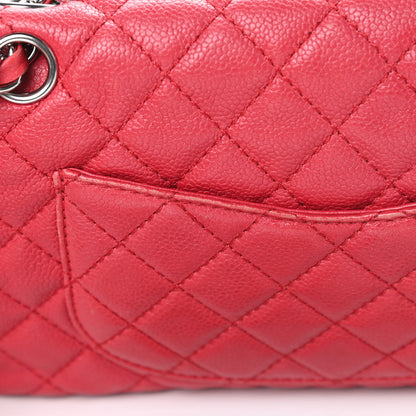 Chanel Washed Caviar Quilted Medium Double Flap Red 11 of 13