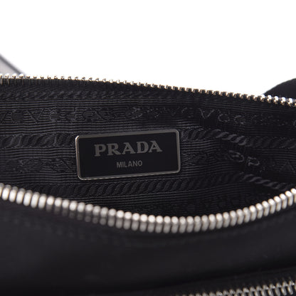 Prada Re-Nylon Saffiano Double Pouch Shoulder Bag Black Black 6 of 9