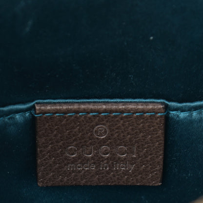 Gucci GG Supreme Monogram Textured Dollar Calfskin Web Small Ophidia Dome Shoulder Bag Beige Ebony New Acero 6 of 12