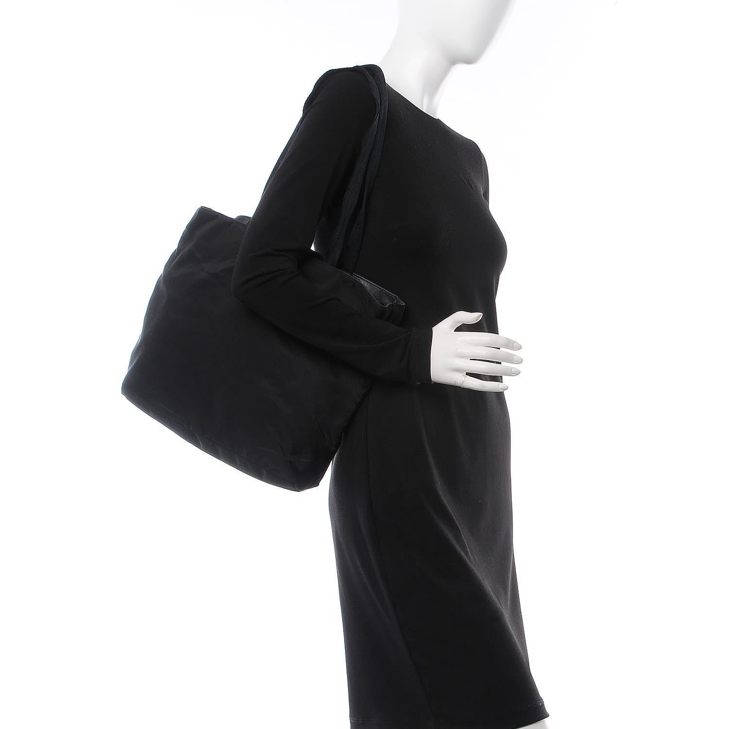 Prada Tessuto Nylon Shoulder Bag Black 2 of 8