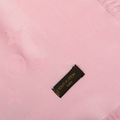 Louis Vuitton Silk Wool Monogram Shine Shawl Pink 4 of 5