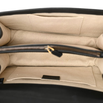 Gucci Moon Calfskin Web Medium Dionysus Bamboo Top Handle Bag Black 5 of 11