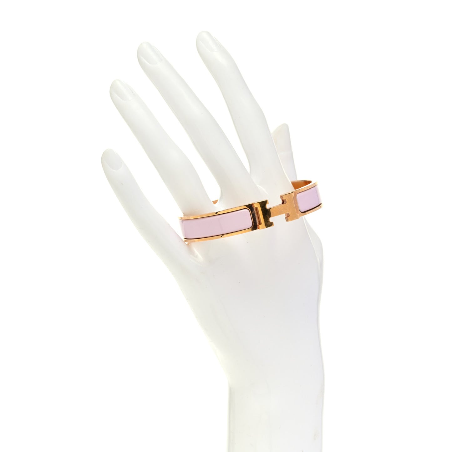 Enamel Narrow Clic Clac H Bracelet GM Rose Dragee