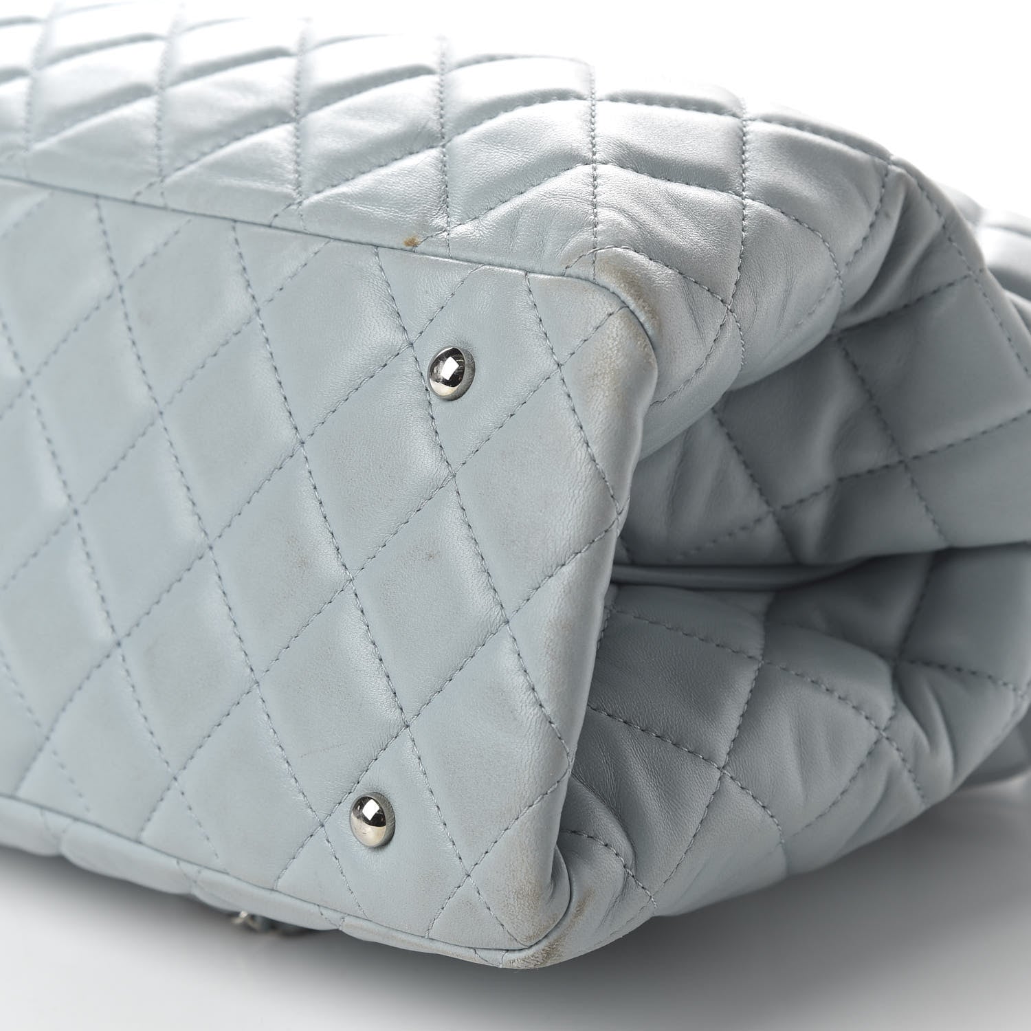 Chanel Lambskin Quilted Daily Shopping Tote Light Blue 8 of 11