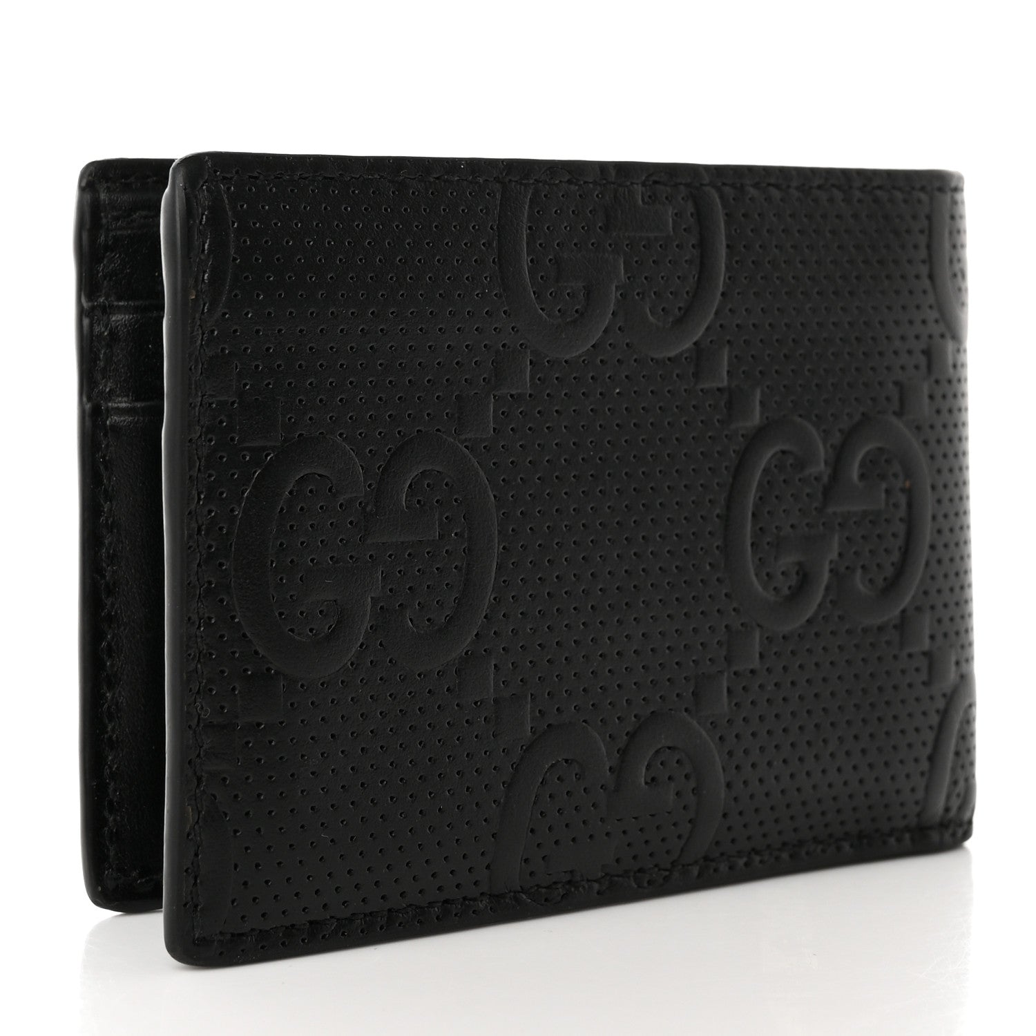 Gucci Calfskin GG Tennis Embossed Bi-Fold Wallet Black 3 of 13