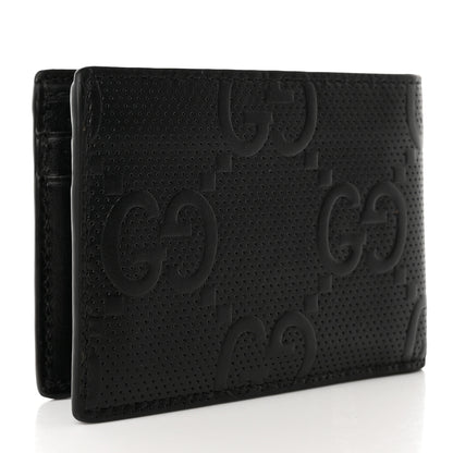 Gucci Calfskin GG Tennis Embossed Bi-Fold Wallet Black 3 of 13