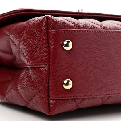 Chanel Caviar Lizard Embossed Quilted Mini Coco Handle Flap Burgundy 9 of 11