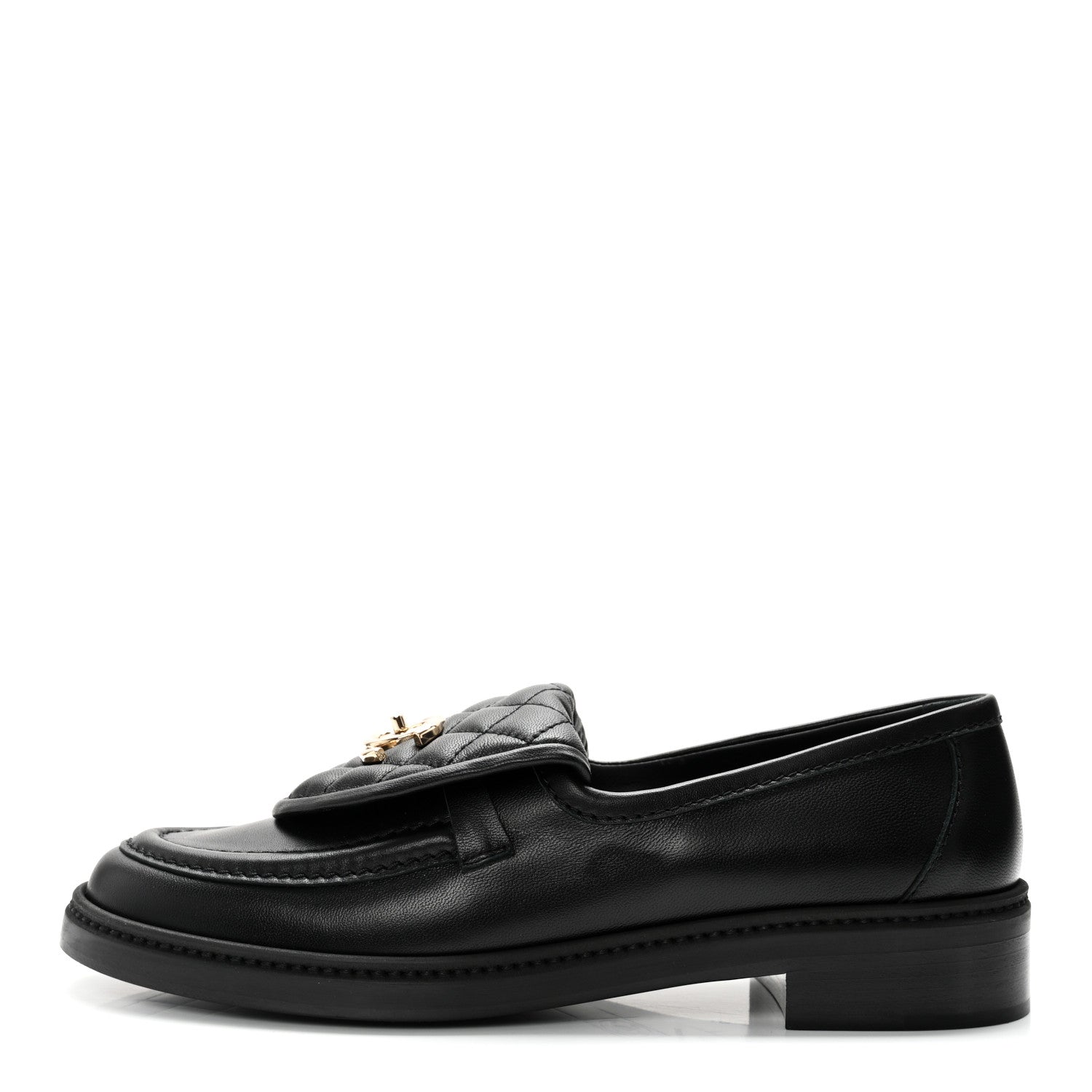 Chanel Lambskin Quilted CC Turnlock Loafers 39.5 Black 1 of 10