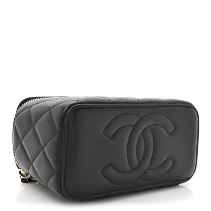 Chanel Lambskin Quilted Small Top Handle Vanity Case With Chain Black 4 of 11