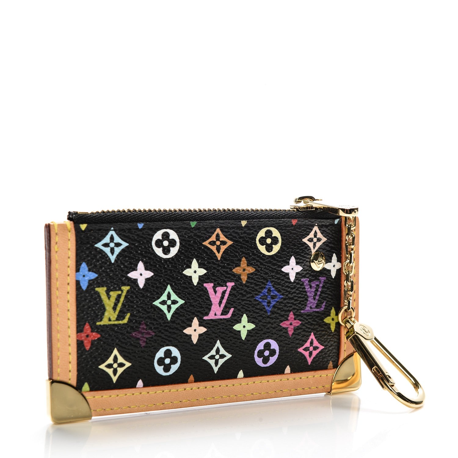 Louis Vuitton Monogram Multicolor Key Pouch Black 3 of 6