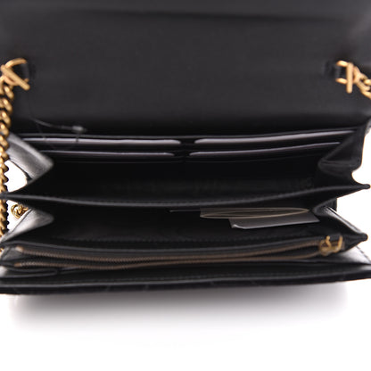 Gucci Velvet Matelasse GG Marmont Chain Wallet Black 4 of 10