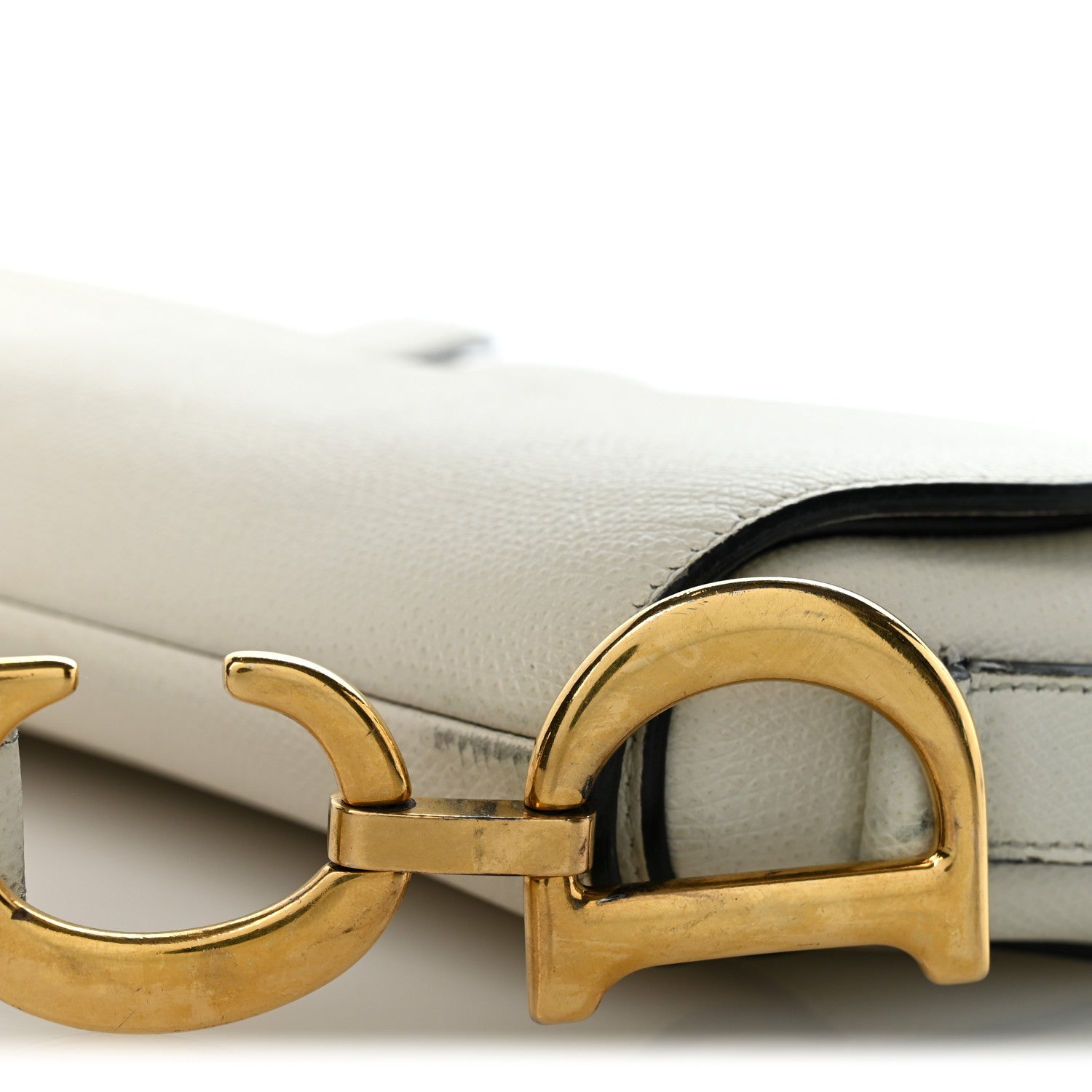 Christian Dior Grained Calfskin Saddle Bag White 14 of 14