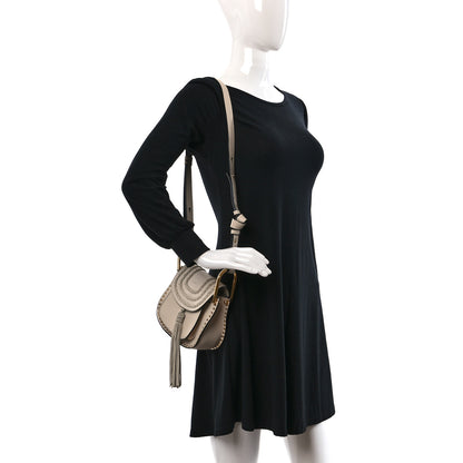 Chloe Calfskin Braided Medium Hudson Shoulder Bag Abstract White 2 of 10