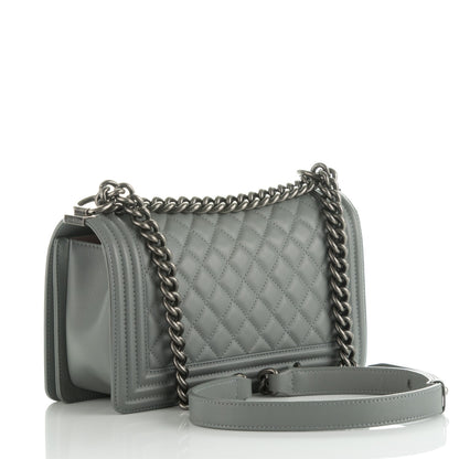 Chanel Calfskin Quilted Medium Boy Flap Grey 3 of 8