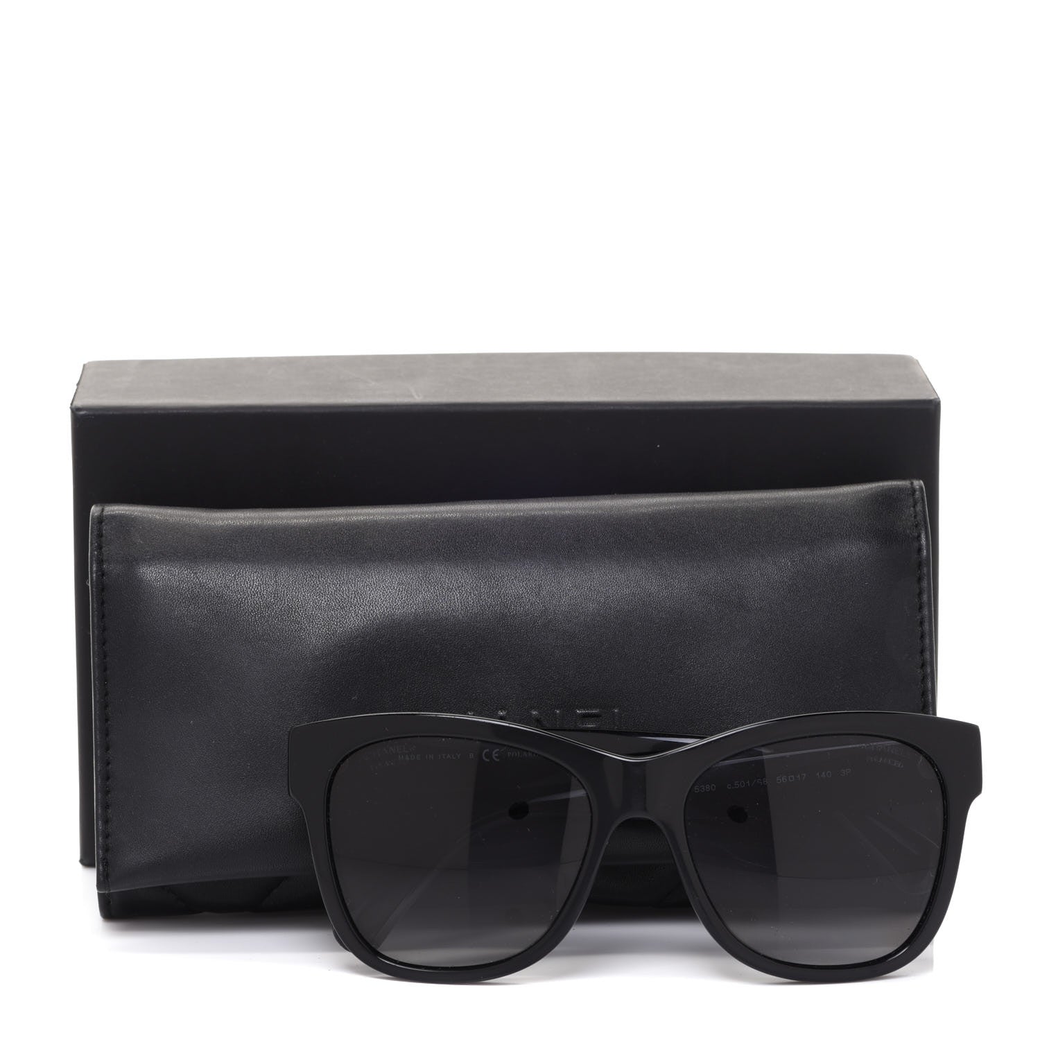 Chanel Acetate Polarized Square CC Sunglasses 5380 Black 7 of 7