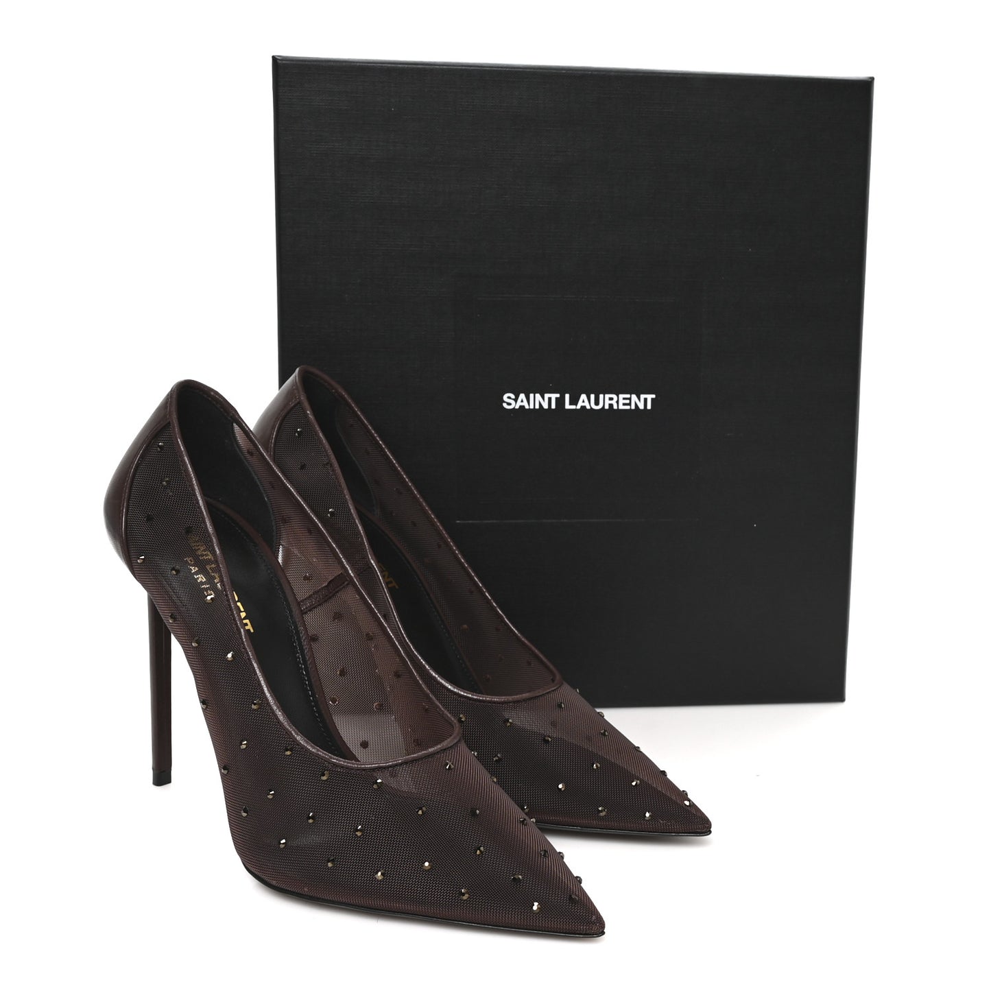 Rhinestone Mesh 105 Anja Pumps 39 Deep Brown