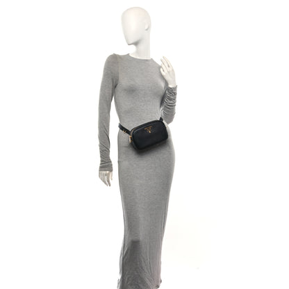 Prada Saffiano Lux Metal Belt Bag Black 2 of 9