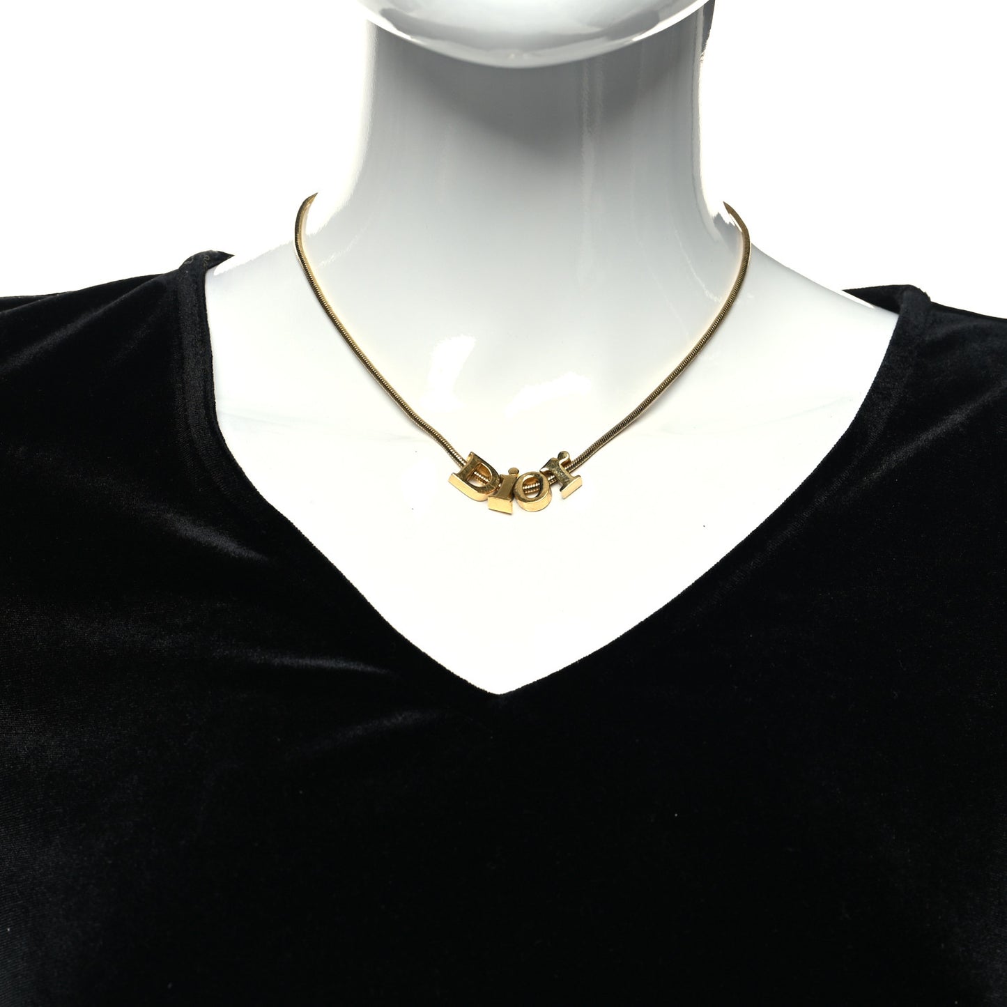 Metal Logo Necklace Gold