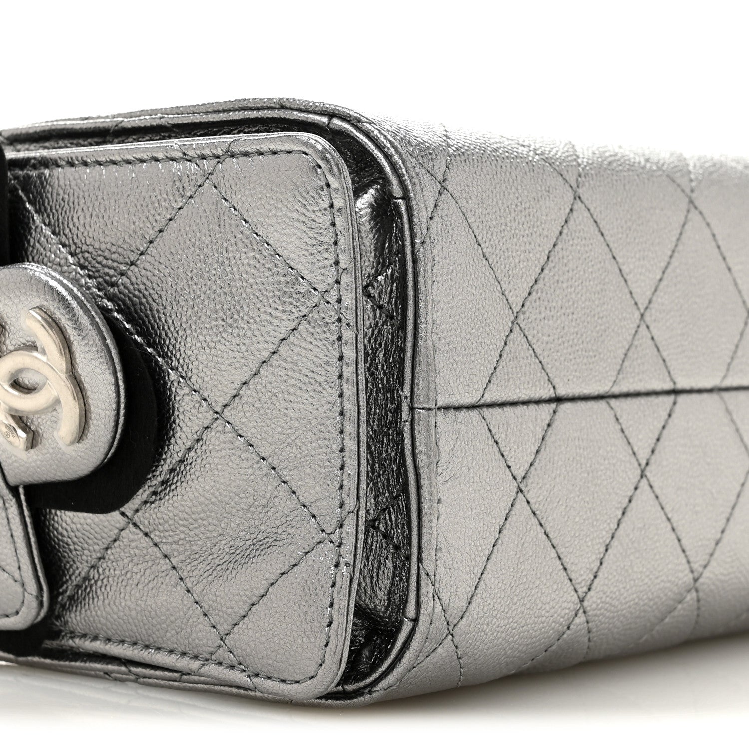 Chanel Metallic Caviar Quilted Mini Chanel 25 Handbag Anthracite 9 of 10