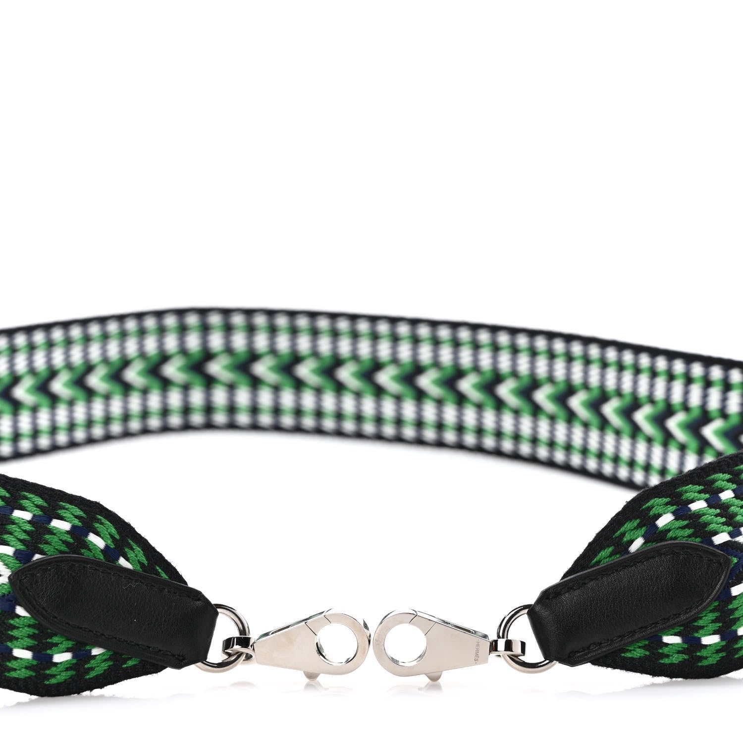 Hermes Toile Swift 50mm Sangle Allegro Shoulder Strap Malachite Bleu Electrique Black 4 of 5